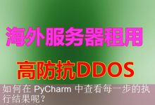 如何在 PyCharm 中查看每一步的执行结果呢？-海外服务器
